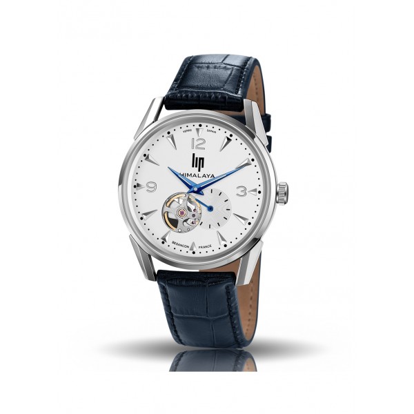 Montre Homme LIP Himalaya Coeur Ouvert Blanc Cuir Noir - 671255 Montre Homme LIP Himalaya Coeur Ouvert Blanc Cuir Noir - 671255