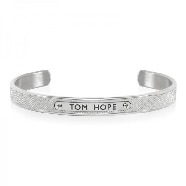 Bracelet Unisexe TOM HOPE KNURLED Jonc Acier Gris L - HO.TM0552