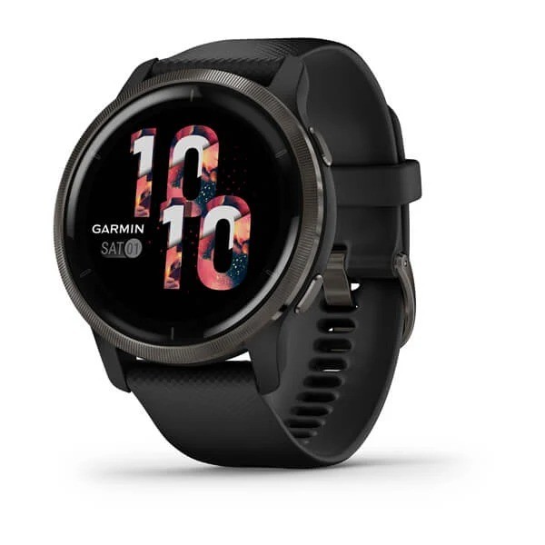 Montre Homme Connectée GARMIN Venu 2 Silicone Noire - 010-02430-11 Montre Homme Connectée GARMIN Venu 2 Silicone Noire - 010-02430-11