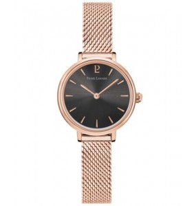 Montre Femme Pierre Lannier Nova Noire Mailles Acier Rose - 014J938