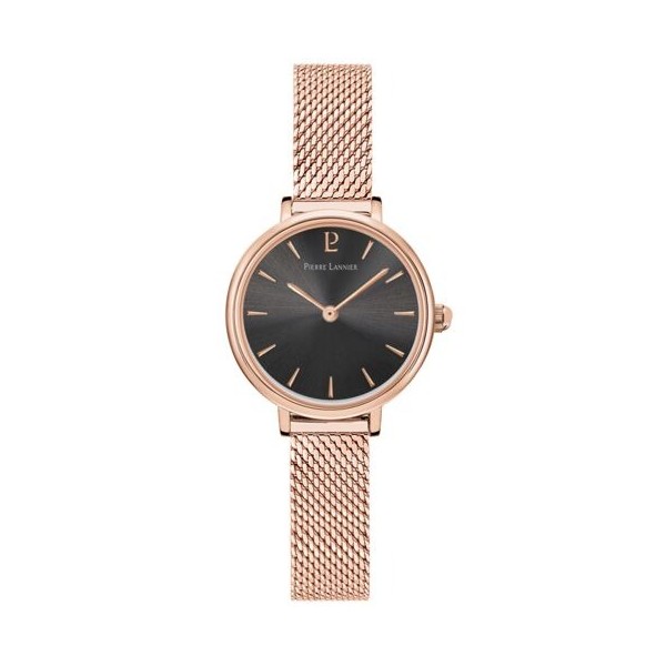 Montre Femme Pierre Lannier Nova Noire Mailles Acier Rose - 014J938 Montre Femme Pierre Lannier Nova Noire Mailles Acier Rose - 014J938