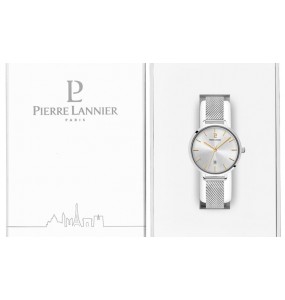 Montre Femme Pierre Lannier Echo Argentée Maille Milanaise Grise- 031M621