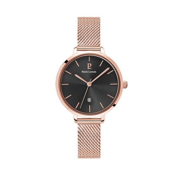 Montre Femme Pierre Lannier Echo Cadran Gris Maille Milanaise Rose - 032K938 Montre Femme Pierre Lannier Echo Cadran Gris Maille Milanaise Rose - 032K938
