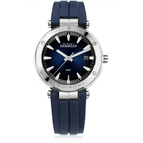 Montre Homme MICHEL HERBELIN Newport Bleu Noir Silicone - 12288/15CB