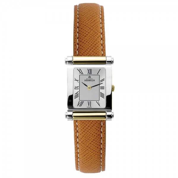 Montre Femme Michel Herbelin Antarès Argentée Cuir Brun - 17049/T01MA