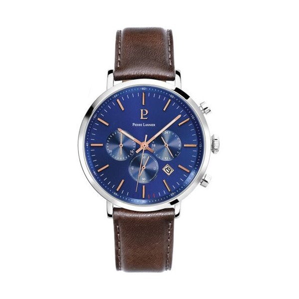 Montre Homme Pierre Lannier Baron en Cuir Marron Ref 221F164 Montre Homme Pierre Lannier Baron en Cuir Marron Ref 221F164