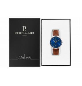 Montre Homme Pierre Lannier Echo en Cuir Marron Ref 258L164