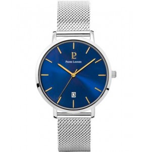 Montre Homme Pierre Lannier Echo Bleue Maille Milanaise Grise - 258L168