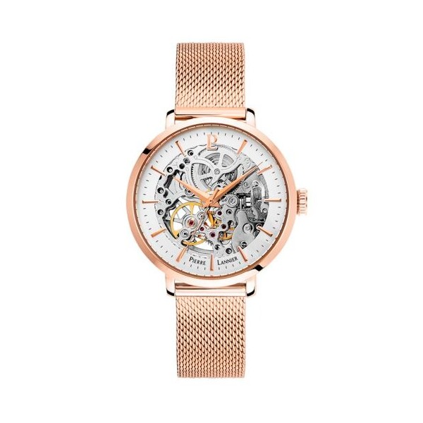 Montre Femme Automatique Pierre Lannier Automatic en Acier Doré Rose Ref 309D928