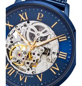 Montre Homme Automatique Pierre Lannier Automatic en Acier Bleu Ref 318B468