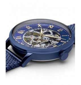 Montre Homme Automatique Pierre Lannier Automatic en Acier Bleu Ref 318B468