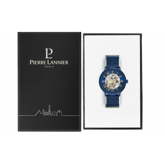 Montre Homme Automatique Pierre Lannier Automatic en Acier Bleu Ref 318B468