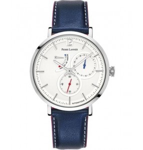 Montre Homme Pierre Lannier Automatic Evidence Blanche Cuir Bleue - 327B164