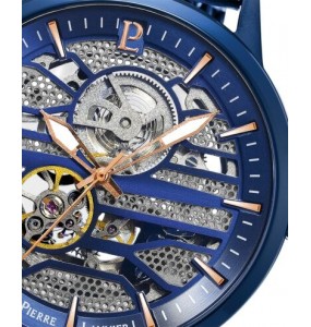 Montre Homme Automatique Pierre Lannier Impact en Acier Bleu Ref 332C469