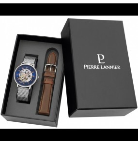 Montre Homme Automatique Pierre Lannier Automatic en Cuir Marron Ref 391C168