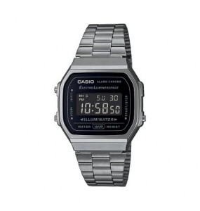 Montre Homme Casio Vintage en Acier Gris Ref A168WEGG-1BEF