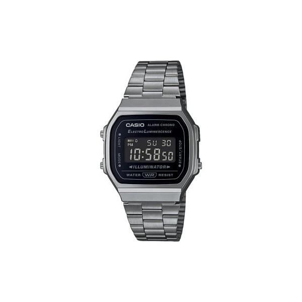 Montre Homme Casio Vintage en Acier Gris Ref A168WEGG-1BEF