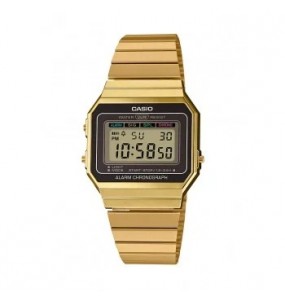 Montre Unisexe Casio Vintage jaune, noir - A700WEG-9AEF