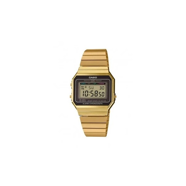 Montre Unisexe Casio Vintage jaune, noir - A700WEG-9AEF