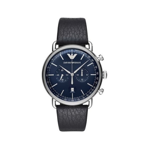 Montre Homme Emporio Armani Montres Aviator en Cuir Bleu Ref AR11105