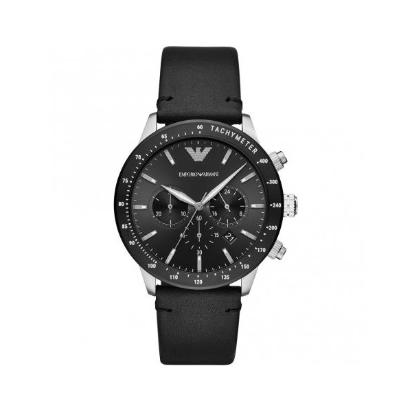 Montre Homme Emporio Armani Montres Mario en Cuir Noir Ref AR11243