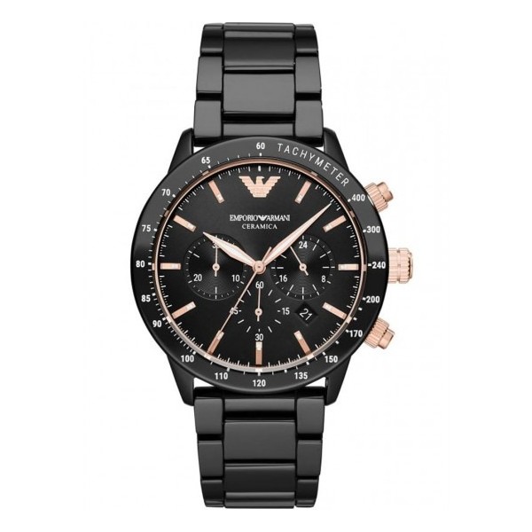 Montre Homme EMPORIO ARMANI Mario Noir Or Rose - AR70002