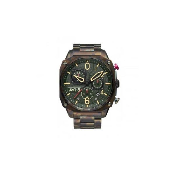 AVI-8 HAWKER HUNTER RETROGRADE CHRONOGRAPH VERT ACIER CAMOUFLAGE AV-4052-22 AVI-8 HAWKER HUNTER RETROGRADE CHRONOGRAPH VERT ACIER CAMOUFLAGE AV-4052-22