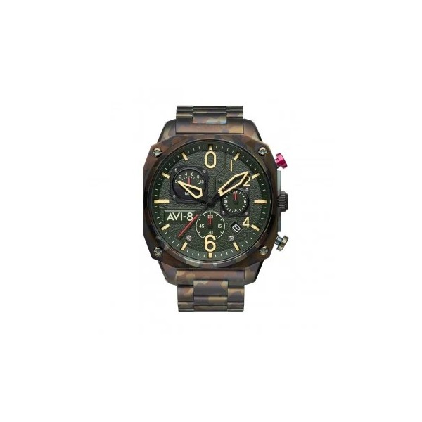 AVI-8 HAWKER HUNTER RETROGRADE CHRONOGRAPH VERT ACIER CAMOUFLAGE AV-4052-22