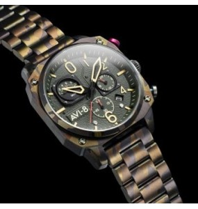 AVI-8 HAWKER HUNTER RETROGRADE CHRONOGRAPH VERT ACIER CAMOUFLAGE AV-4052-22