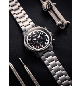 AVI-8 HAWKER HURRICANE CAREY DUAL TIME NOIR ACIER AV-4088-11