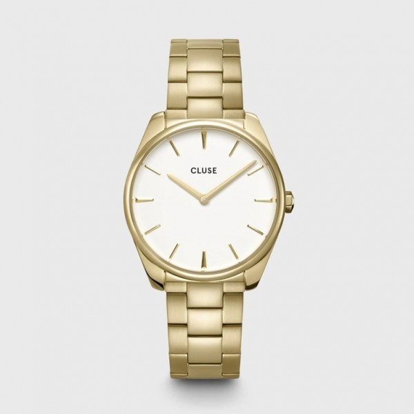 Montre Femme Cluse Feroce Acier Or, Blanc - CW0101212005 Montre Femme Cluse Feroce Acier Or, Blanc - CW0101212005