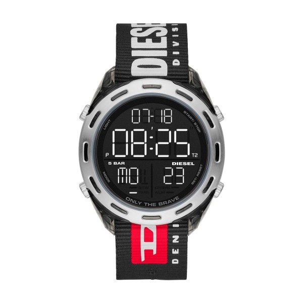 Montre Homme Diesel Crusher en Nylon Noir Ref DZ1914 Montre Homme Diesel Crusher en Nylon Noir Ref DZ1914