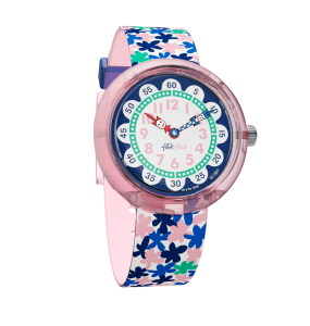 Montre Enfant Flik Flak London Flower en Nylon Bleu Ref FBNP080