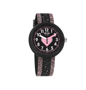 Montre Enfant Flik Flak Cuoricino en Nylon Noir Ref FPNP071