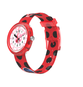 Montre Enfant Flik Flak Miraculous Ladybug en Nylon Rouge Ref FPNP106