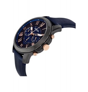 Montre Homme FS5061 Fossil - Collection GRANT - BLUE -  Tendance - cuir - Quartz - Chronographe