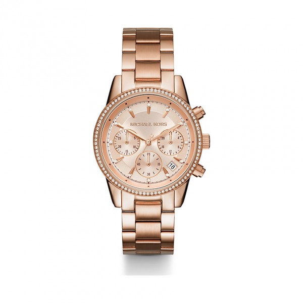 Montre Femme Michael Kors Ritz en Acier Doré Rose Ref MK6357