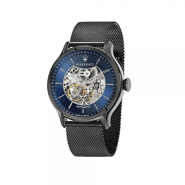 Montre Homme MASERATI Epoca Acier PVD Noir Bleu Squelette - R8823118007