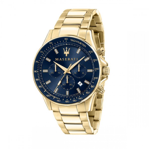 Montre Homme MASERATI Sfida Acier PVD Or Bleu - R8873640008