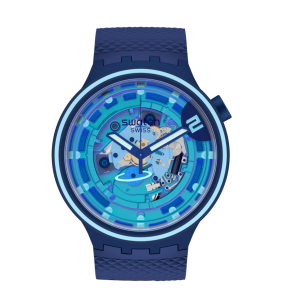 Montre Homme SWATCH Big Bold Planets Second Home Bleu Squelette - SB01N101