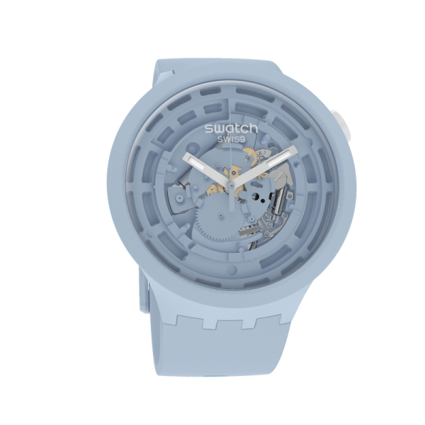 Montre Unisexe SWATCH Bioceramic C-Blue Bleu Big Bold Squelette - SB03N100