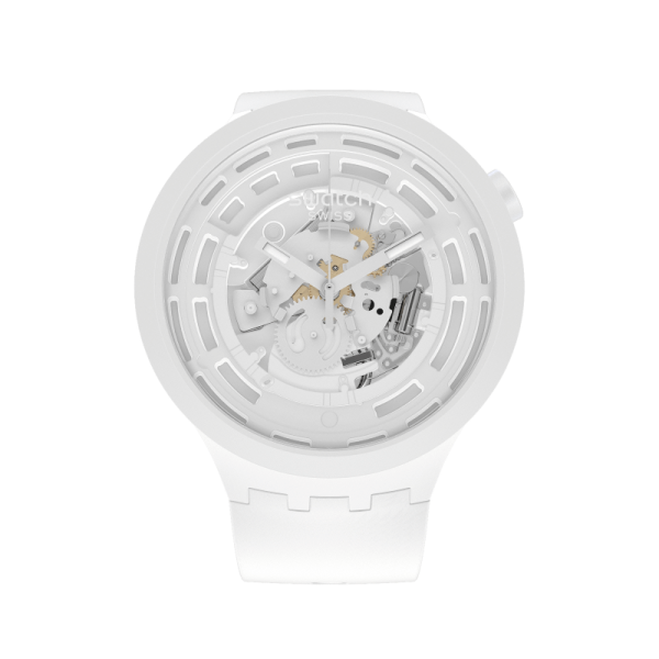 Montre Unisexe SWATCH Bioceramic C-White Blanche Big Bold Squelette - SB03W100