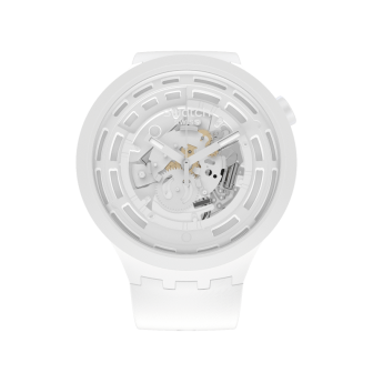 Montre Unisexe SWATCH Bioceramic C-White Blanche Big Bold Squelette - SB03W100