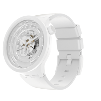 Montre Unisexe SWATCH Bioceramic C-White Blanche Big Bold Squelette - SB03W100
