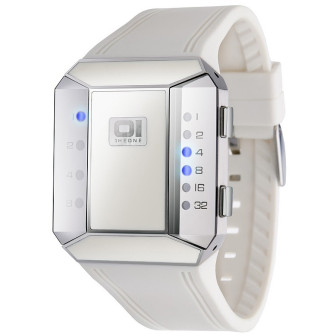 The One - Montre Homme Split Screen grise avec bracelet en plastique - Ref SC119B3WH