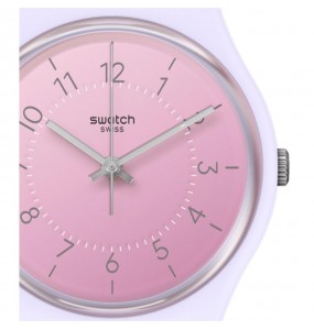 Montre Femme SWATCH Les Originales Comfy Boost Rose Pink Blanc White - SO28V100