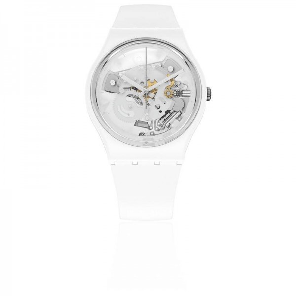 Montre Femme SWATCH Les Originales Spot Time White Blanc Squelette - SO31W102