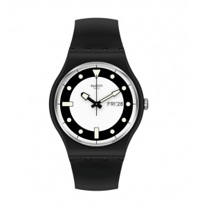 Montre Unisexe SWATCH Les Originales Bla_Div Noir Blanc White Black - SO32B705