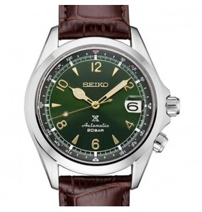 Montre Automatique Homme Seiko Prospex Verte Cuir Brun - SPB121J1