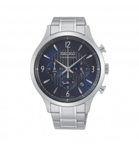 Montre Homme SEIKO Chrono Multifonctions Cadran Texturé Bleu - SSB339P1